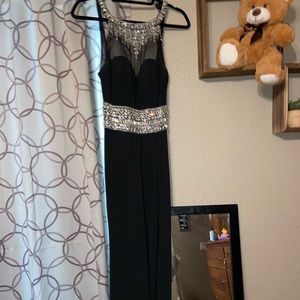 Skin tight black prom dress